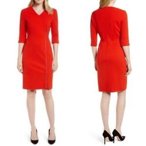 Hugo Boss‎ Deazema Twill Jersey Sheath Dress Womens Size 6 (1003)